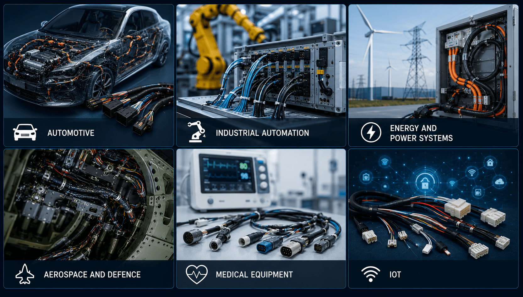 Grid – automotive harness, industrial control panel, solar installation harness